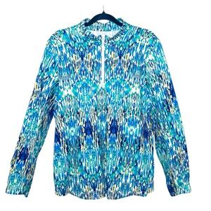 Tribal Sport UPF 50 Long Sleeve Shirt Blue XL Performance QuickDry 1/4 Zip Beach